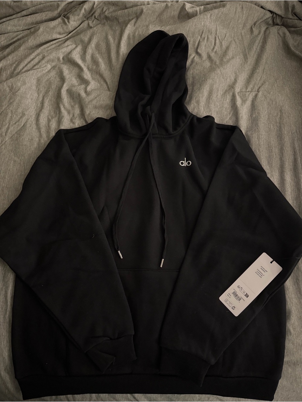 ALO Yoga Black Men's Hoodie with Subtle Logo